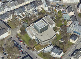 Luftaufnahme des Theaters in Trier