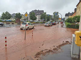 Foto: Überschwemmung der Eurener Straße