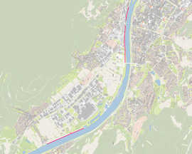In dem Ausschnitt aus dem Stadtplan sind die drei Sanierungsabschnitte am Moselradweg markiert