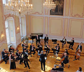 Das Philharmonische Orchester der Stadt Trier bei einem Klassik-um-elf-Konzert im Kurfürstlichen Palais