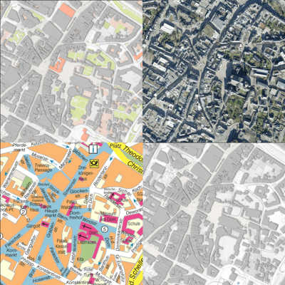 Das Geoportal bietet neben dem klassischen Stadtplan auch andere Darstellungsoptionen wie Luftbilder oder eine detaillierte Stadtkarte.