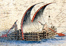 Coronelli verwendete für seine Globen realitätsgetreue Darstellungen hochseetauglicher Handelsschiffe. Einige Bilder wurden für die neuen Postkarten verwendet.