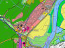 Die Karte zeigt den Stadtteil Ehrang als Ausschnitt aus dem aktuellen Entwurf des Flächennutzungsplans. Hervorgehoben ist eine Auswahl von Flächen, die eine Weiterentwicklung des Stadtteils ermöglichen, darunter auch die zuletzt ergänzte Gewerbefläche G-03 nördlich des Klärwerks. Grafik: SPA