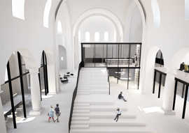 Entwurfszeichnung zur Innenraumgestaltung der Pauluskirche