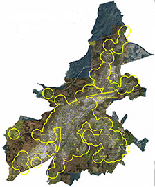 Stadtkarte von Trier mit der Verbotszone für Bordellwerbung.