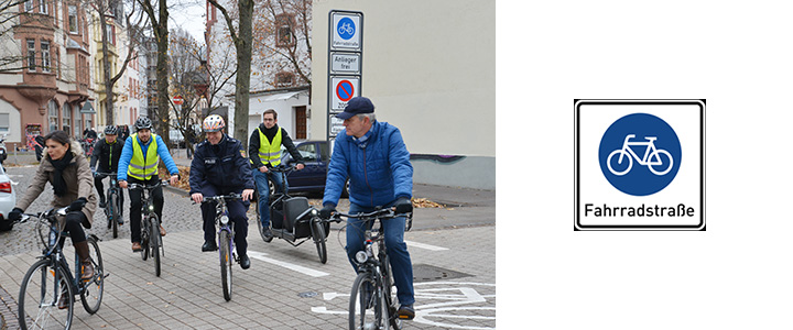 Freigabe der ersten Trierer Fahrradstraße in Trier-Süd im November 2018.