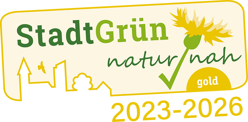 Logo StadtGrün naturnah in Gold
