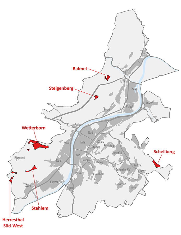 Diese Gebiete sollen in der Fortschreibung des Flächennutzungsplans als potenzielle Standorte für Windkraft ausgewiesen werden.
