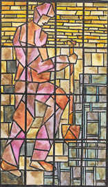 Entwurfsarbeit für ein Glasfenster von Adele Elsbach aus dem Jahr 1928.