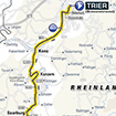 Streckenverlauf der 3. Etappe Trier-Merzig 