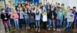 Gruppenbild der Sieger beim SWT Kids Cup 2014