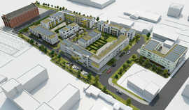 Dreidimensionale Visualisierung der geplanten Wohnsiedlung an der Eurener Straße 