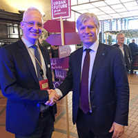 OB Wolfram Leibe trifft den norwegischen Klima- und Umweltminister Ola Elvestuen.