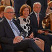 Der Präsident der Europäischen Kommission und Triers Ehrenbürger, Jean-Claude Juncker und Ministerpräsidentin Malu Dreyer, samt Ehemann und Alt-OB Klaus Jensen (v. l.), beim Festakt in der Basilika.