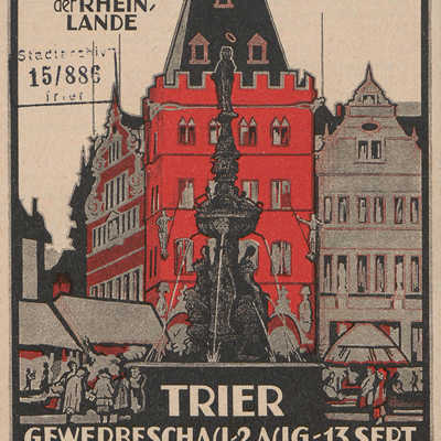 Für die große Gewerbeschau setzte man auf Hauptmarkt und Steipe als Werbemotive. Abbildung: Stadtarchiv