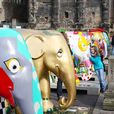 Letzter gemeinsamer Auftritt der Elefanten vor der Versteigerung am kommenden Samstag  im Bobinet-Quartier in Trier-West. 