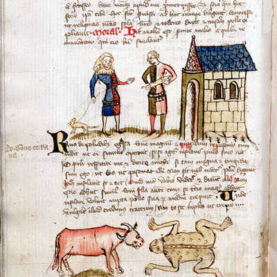 Zu den kostbaren Beständen der Schatzkammer an der Weberbach gehört die Bilderhandschrift „Äsop/Avian/Fabulae“ für den Schulgebrauch, die um 1380 in St. Matthias entstanden ist. Abbildung: Schatzkammer