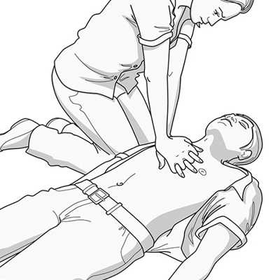 Die Druckmassage ist elementarer Teil der Ersten Hilfe. Abbildung: www.einlebenretten.de 