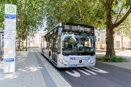 Linienbus der SWT-Verkehrsbetriebe.