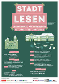 Plakat Stadtlesen - Lesefestival am Domfreihof vom 12. bis 15. Juni 2025
