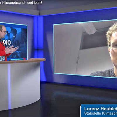 Moderator Sebastian Lindemans sprach bei der Talkrunde mit verschiedenen Experten. Abrufbar ist die Sendung unter www.youtube.de (Suchbegriff „Klimanotstand Trier“).