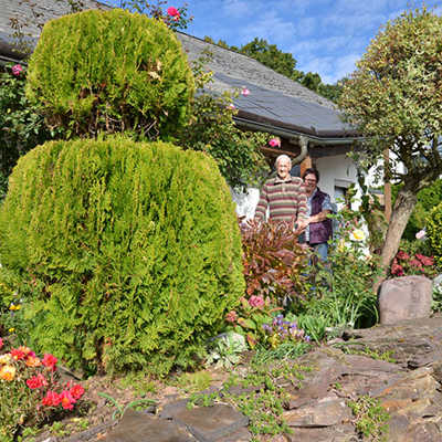 Der Vorgarten von Kurt und Mechthild Nabakowski in Ehrang/Quint wurde beim Gartenwettbewerb 2018 mit dem ersten Platz ausgezeichnet.