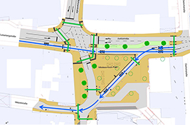 Planzeichnung für die Umgestaltung des Nikolaus-Koch-Platzes