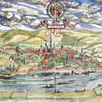 Trier 1548. Stadtansicht von Sebastian Münster. Foto: Stadtarchiv, Anja Runkel.