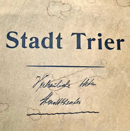 Deckblatt der vertraulichen Akten zum Stadttheater 1934-1936.