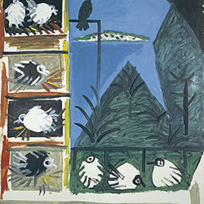 Das Gemälde „Die Tauben“ entstand 1957 und ist eine Leihgabe des Picasso-Museums Barcelona. Foto: © Succession Picasso, VG Bild-Kunst, Bonn 2007