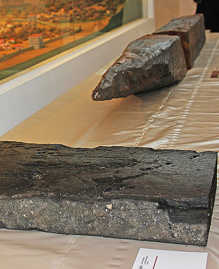 Präsentation der für die Altersbestimmung der Porta Nigra ausschlaggebenden Holzfunde im Rheinischen Landesumseum