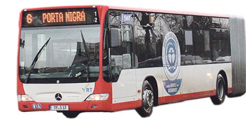Linienbus der SWT-Verkehrsbetriebe.