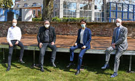 Jochem Hochstenbach, Manfred Langner , Lajos Wenzel und OB Wolfram Leibe