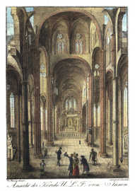 Zeichnung des Innenschiffs der Kirche