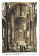 Eine der Lithographien zeigt mit dem Innenraum der Liebfrauenkirche ein gotisches Juwel. Seit 1986 ist die als Zentralbau angelegte Kirche Teil des Unesco-Welterbes. Foto: Anja Runkel / Signatur: Sta_Tr_Grafikslg_0147