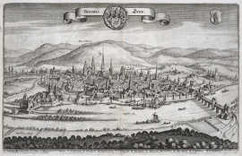 Foto: Trierer Stadtansicht von Matthäus Merian, Kupferstich von 1646 