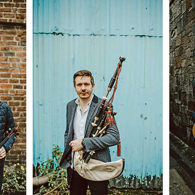 Graham Mackenzie (Geige), David Shedden (Dudelsack) und Innes White (Gitarre, v. l.) spielen am 28. Februar schottischen Folk in der Tufa. Fotos: privat