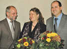 Ab Februar 2010 neue Kollegen von OB Jensen (l.) im Stadtvorstand: Angelika Birk und Thomas Egger.