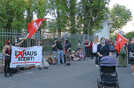 Protestkundgebung am Augustinerhof gegen das drohende Aus für den Exhaus-Verein.