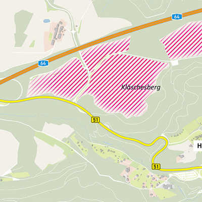 Abgrenzung des geplanten Gewerbegebiets Kläschesberg.