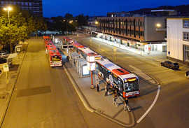 Sternbusse am Bussteig Hauptbahnhof