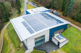 Photovoltaikanlage auf dem Dach des Wasserwerks Irsch