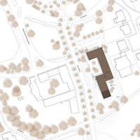Der Blick aus der Vogelperspektive zeigt die Lage des Baukörpers an der Ortseinfahrt Mariahof. Grafik: Kleusberg / synarchitekten