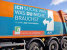 33 Abfallsammelfahrzeuge des A.R.T. sind in Trier und im Landkreis Trier-Saarburg mit dem Slogan „Ich suche was, was du nicht brauchst“ unterwegs und werben für die A.R.T. Tauschbörse. Foto: A.R.T.