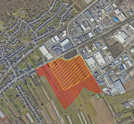 Das Luftbild zeigt die reduzierte Fläche des Gewerbegebiets in Zewen von ursprünglich 15,6 (rot markiert) auf nun 7,9 Hektar (gelb schraffiert), auf die sich der Stadtrat geeinigt hat und auf der Globus nun sein 10.000 Quadratmeter großes Warenhaus bauen darf. Foto: Stadtplanungsamt