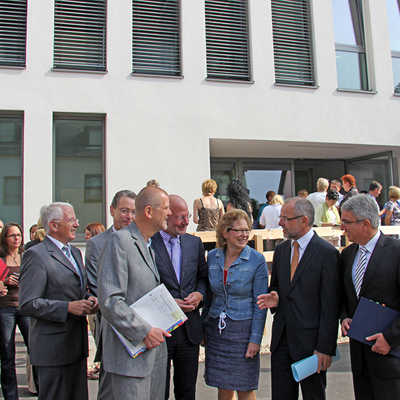 Das Haus des Jugendrechts in der früheren Gneisenaukaserne (hier die Eröffnung im August 2012) kann beim Tag der Architektur besichtigt werden. Bei diesem Projekt war die Stadt Bauherrin. 