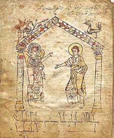 Zu den Handschriften aus den Beständen der Abtei St. Matthias gehört die Trierer Apokalypse. Eine Zeichnung zeigt Johannes, der gerade die göttlichen Visionen empfängt.Abbildung: Stadtbibliothek