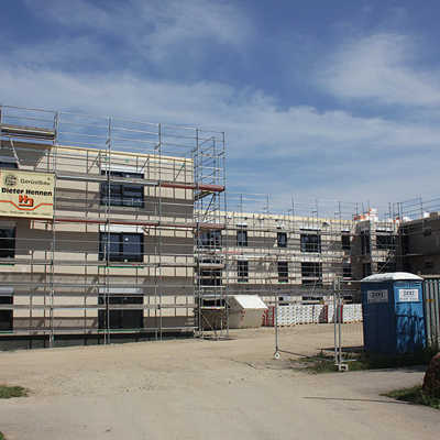 Die neuen städtischen Sozialwohnungen auf Mariahof werden in Modulbauweise errichtet. Das führt zu einer sehr kurzen Bauzeit.