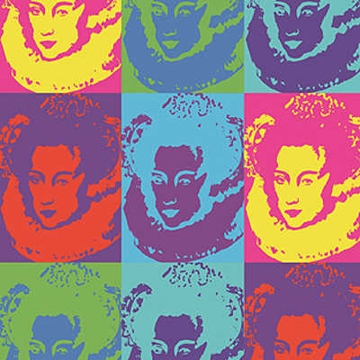 Für das Werbeplakat der neuen „Maria Stuart“-Inszenierung wurde ein berühmtes Gemälde ihrer Rivalin Elisabeth I. verwendet.  Abbildung: Theater/Ensch Media