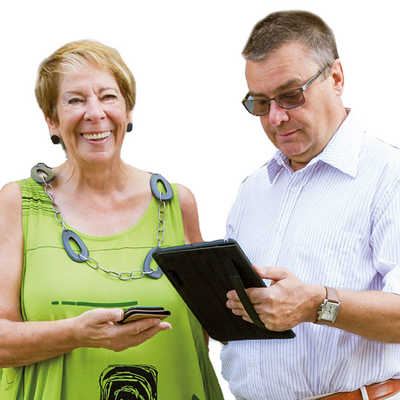 In der Werbekampagne für die Digital-Botschafter werden mit dem Smartphone und dem Tablet Geräte präsentiert, die auch Senioren besonders oft und gerne nutzen. Foto: Stiftung MedienKompetenz Forum Südwest